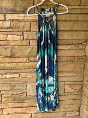 Mlle Gabrielle Navy & Teal Floral Maxi Dress